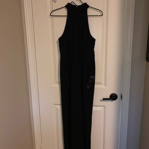 Calvin Klein Mock neck Halter Jumpsuit